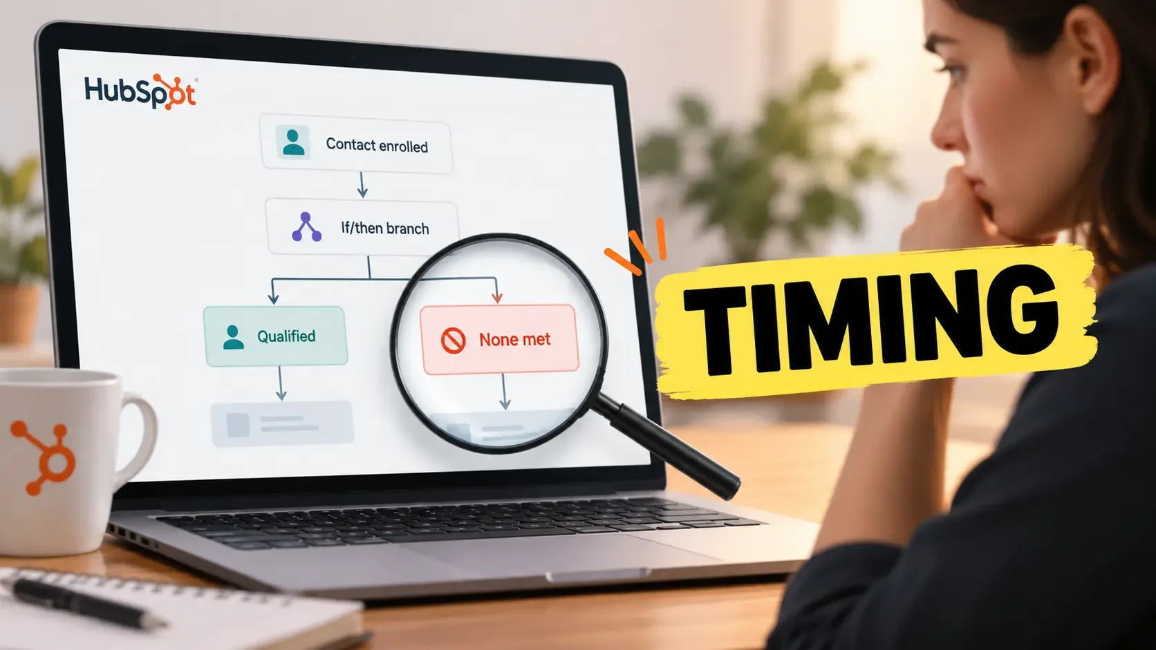HubSpot workflow branch routing a contact to None met because of timing
