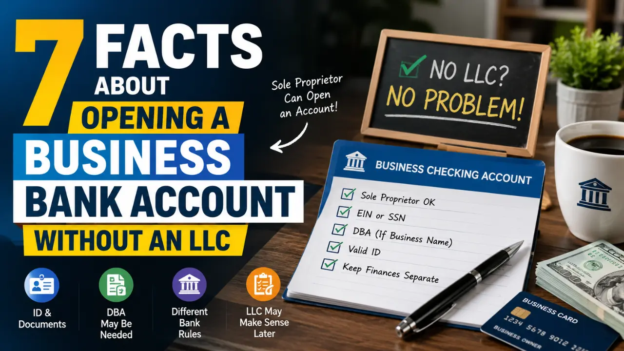 You may not need an LLC to open a business bank account. Learn how sole proprietor banking works and what banks may ask for before approval.