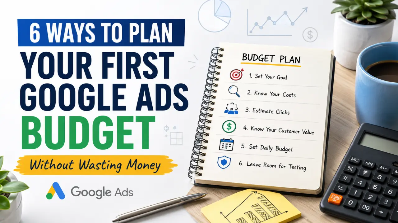 Learn how to plan your first Google Ads budget without guessing, from customer value and click costs to daily spend, tracking, and testing needs.